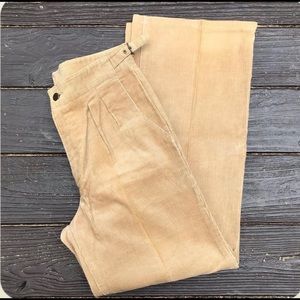 Vintage tan corduroy high waist wide leg trousers